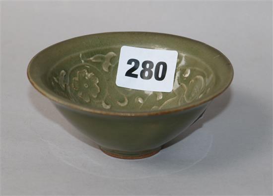 A Chinese celadon glazed bowl
